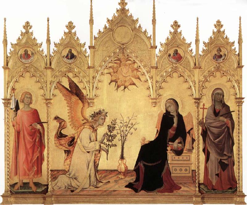 Simone Martini Annunciation with Two Saints and Four Prophets